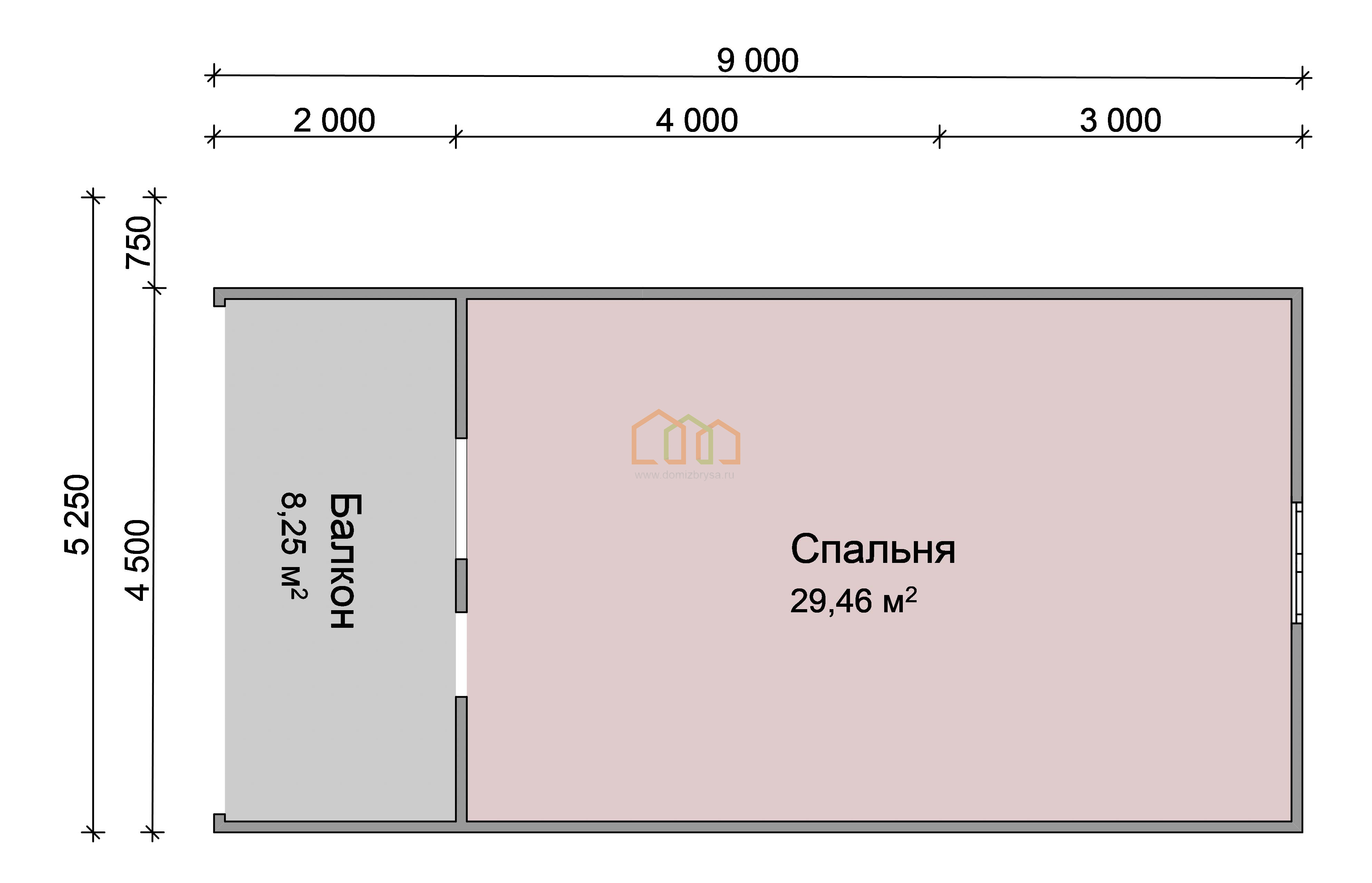 Дом из бруса под усадку 6х9 купить в Евпатории, площадь: 94.5 Брус 140х140  мм. с балконом